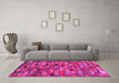 Machine Washable Oriental Pink Traditional Rug in a Living Room, wshcon2966pnk