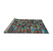 Sideview of Machine Washable Oriental Light Blue Traditional Rug, wshcon2966lblu