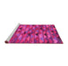 Sideview of Machine Washable Oriental Pink Traditional Rug, wshcon2966pnk