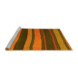 Sideview of Machine Washable Oriental Yellow Traditional Rug, wshcon2967yw