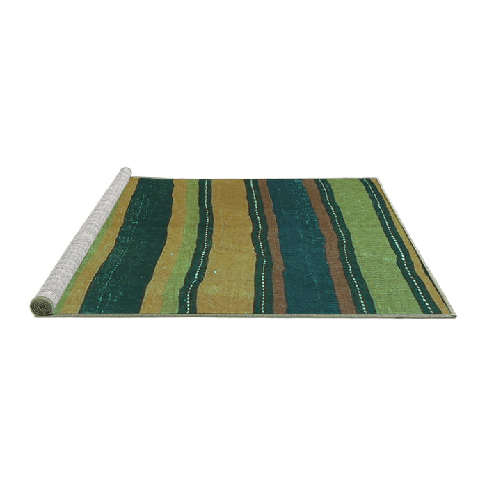 Sideview of Machine Washable Oriental Turquoise Traditional Area Rugs, wshcon2967turq