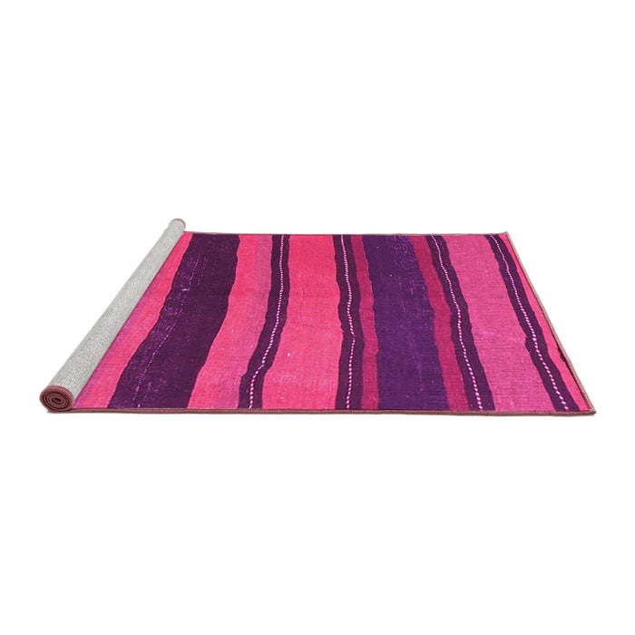 Sideview of Machine Washable Oriental Pink Traditional Rug, wshcon2967pnk