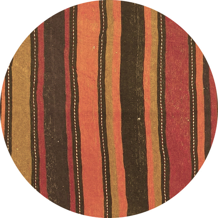 Round Oriental Brown Traditional Rug, con2967brn