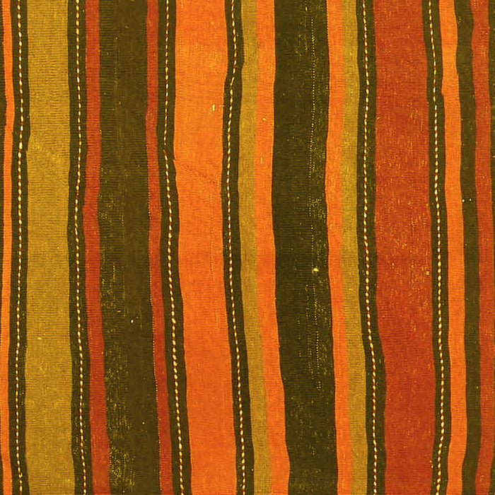 Square Machine Washable Oriental Yellow Traditional Rug, wshcon2967yw