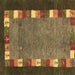 Square Abstract Brown Contemporary Rug, con2968brn