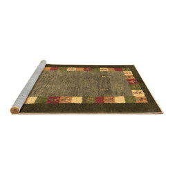Sideview of Machine Washable Abstract Brown Contemporary Rug, wshcon2968brn