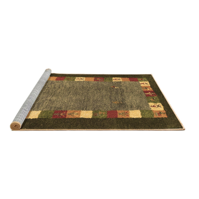 Sideview of Machine Washable Abstract Brown Contemporary Rug, wshcon2968brn