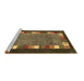 Sideview of Machine Washable Abstract Brown Contemporary Rug, wshcon2968brn