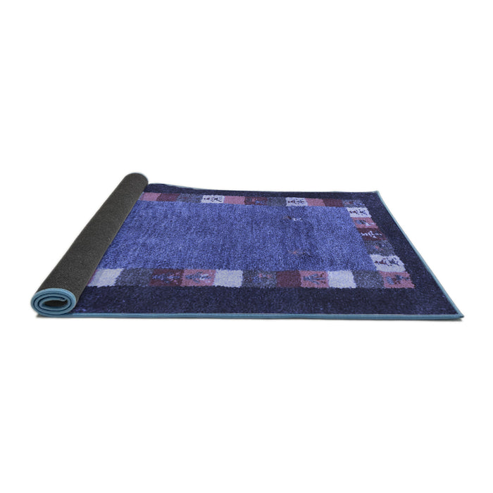 Sideview of Abstract Blue Contemporary Rug, con2968blu