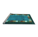 Sideview of Machine Washable Abstract Light Blue Contemporary Rug, wshcon2968lblu