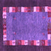 Square Machine Washable Abstract Purple Contemporary Area Rugs, wshcon2968pur