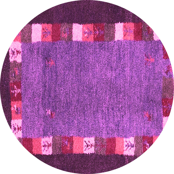 Round Abstract Pink Contemporary Rug, con2968pnk