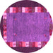 Round Abstract Pink Contemporary Rug, con2968pnk