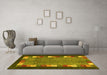 Machine Washable Abstract Yellow Contemporary Rug in a Living Room, wshcon2968yw