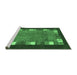 Sideview of Machine Washable Abstract Emerald Green Contemporary Area Rugs, wshcon2968emgrn