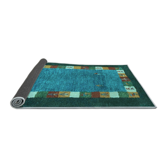 Sideview of Abstract Light Blue Contemporary Rug, con2968lblu