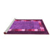 Sideview of Machine Washable Abstract Pink Contemporary Rug, wshcon2968pnk