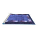 Sideview of Machine Washable Abstract Blue Contemporary Rug, wshcon2968blu