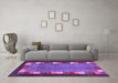 Machine Washable Abstract Purple Contemporary Area Rugs in a Living Room, wshcon2968pur