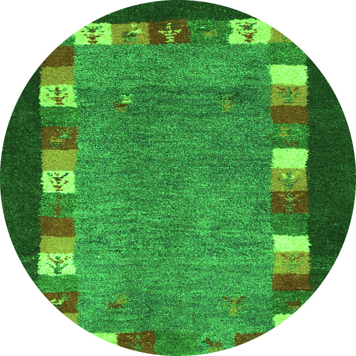 Square Abstract Green Contemporary Rug, con2968grn