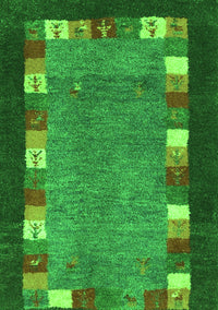 Abstract Green Contemporary Rug, con2968grn