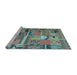 Sideview of Machine Washable Patchwork Light Blue Transitional Rug, wshcon2969lblu