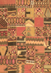 Patchwork Brown Transitional Rug, con2969brn