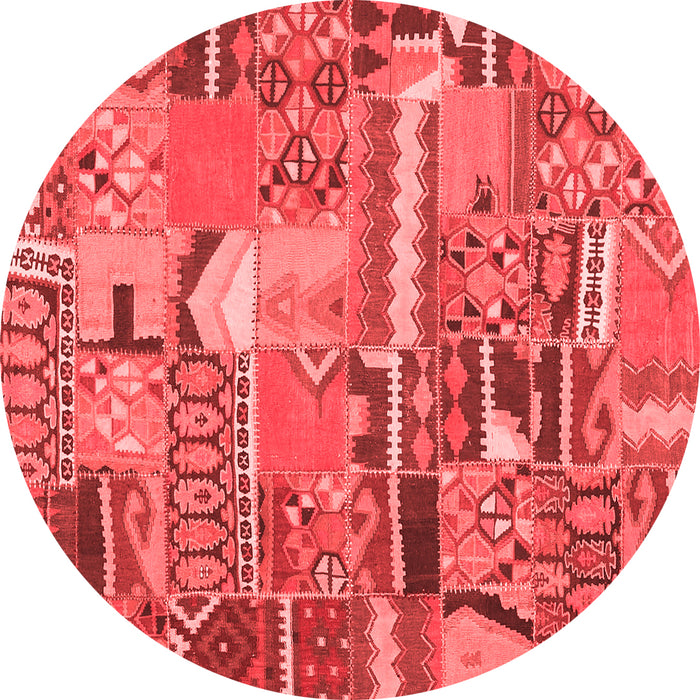Machine Washable Patchwork Red Transitional Rug, wshcon2969red