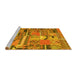 Sideview of Machine Washable Patchwork Yellow Transitional Rug, wshcon2969yw