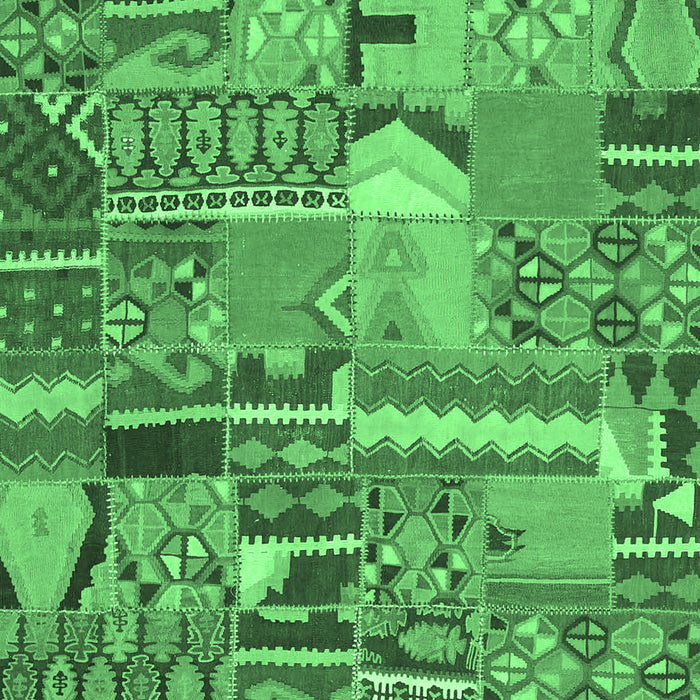 Patchwork Emerald Green Transitional Rug, con2969emgrn