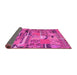 Sideview of Patchwork Pink Transitional Rug, con2969pnk