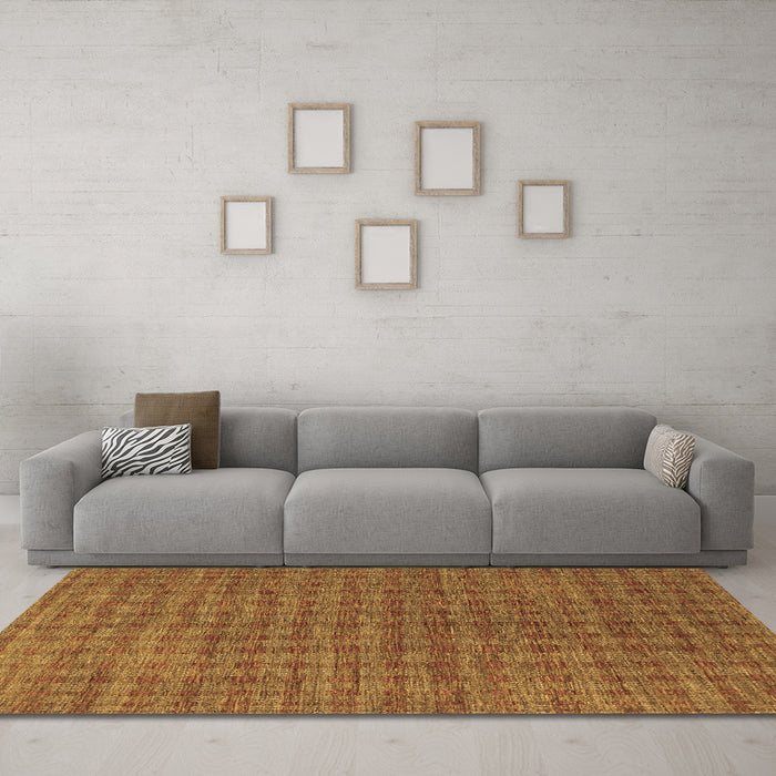 Machine Washable Abstract Brown Contemporary Rug in a Living Room,, wshcon296brn