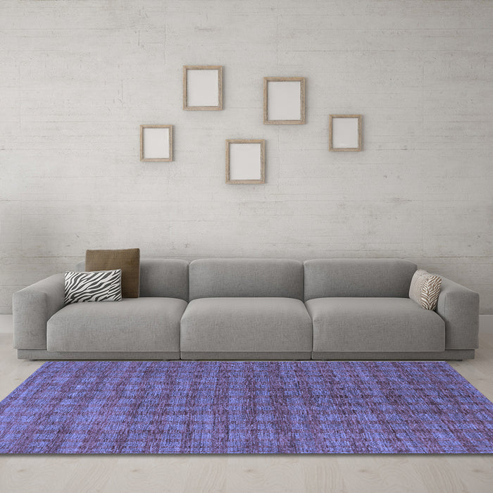 Machine Washable Abstract Blue Contemporary Rug in a Living Room, wshcon296blu
