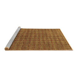 Sideview of Machine Washable Abstract Brown Contemporary Rug, wshcon296brn
