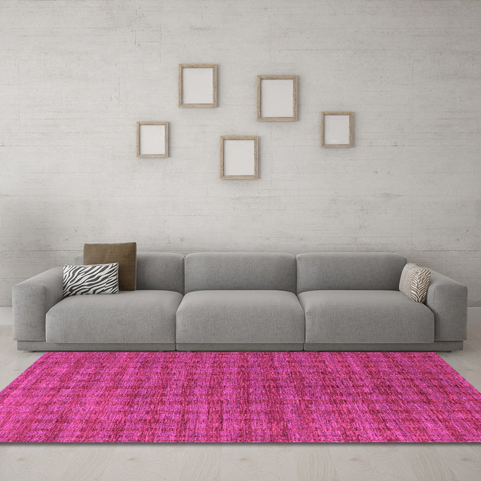 Machine Washable Abstract Pink Contemporary Rug in a Living Room, wshcon296pnk