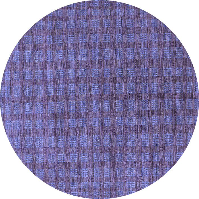 Round Abstract Blue Contemporary Rug, con296blu
