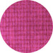 Round Abstract Pink Contemporary Rug, con296pnk