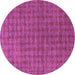 Round Abstract Purple Contemporary Rug, con296pur