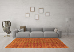 Machine Washable Abstract Orange Contemporary Area Rugs in a Living Room, wshcon296org