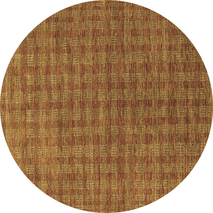Round Machine Washable Abstract Brown Contemporary Rug, wshcon296brn