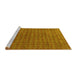 Sideview of Machine Washable Abstract Yellow Contemporary Rug, wshcon296yw