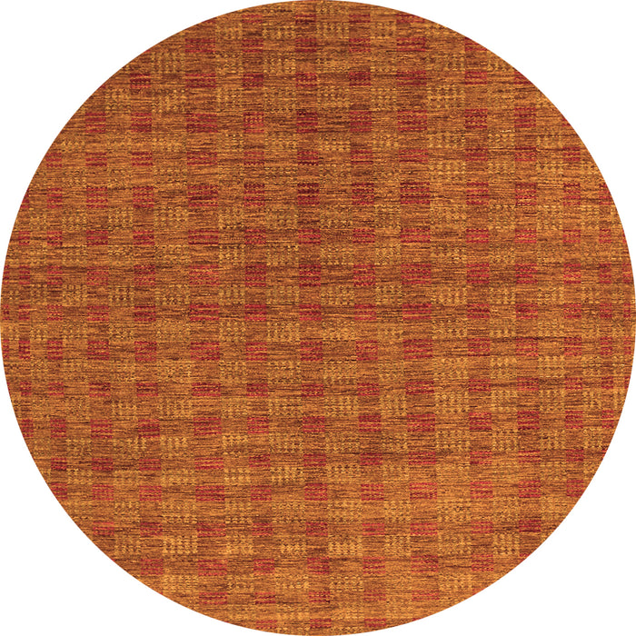 Square Abstract Orange Contemporary Rug, con296org