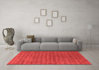 Machine Washable Abstract Red Contemporary Rug, wshcon296red