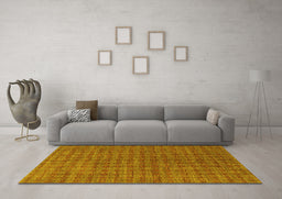 Machine Washable Abstract Yellow Contemporary Rug in a Living Room, wshcon296yw