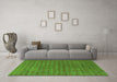 Machine Washable Abstract Green Contemporary Area Rugs in a Living Room,, wshcon296grn