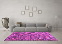 Machine Washable Patchwork Purple Transitional Rug, wshcon2970pur