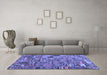 Machine Washable Patchwork Blue Transitional Rug in a Living Room, wshcon2970blu