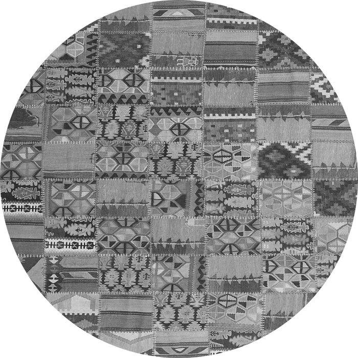 Machine Washable Patchwork Gray Transitional Rug, wshcon2970gry