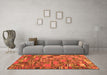 Machine Washable Patchwork Orange Transitional Area Rugs in a Living Room, wshcon2970org