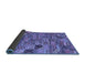 Sideview of Patchwork Blue Transitional Rug, con2970blu